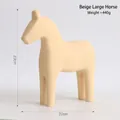 Figurine de cheval de Troie crème nordique, décor minimaliste de 23 cm pour étagère - Grand Cheval / Beige