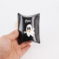 Black Halloween pillow box with cartoon ghost and Boo text for candy gift packaging - Boo Ghost Pillow Box