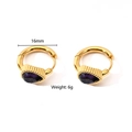 Goldene Herzohrringe mit lila Tropfensteinen, Größe 16mm und Gewicht 6g - Gold Violetter Zirkonia