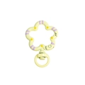 Star-shaped spring ring buckle in yellow with purple stripes and yellow dots - Hand-painted Light Yellow