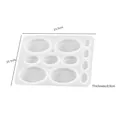 Transparente Silikonform für Ohrringe mit ovalen Vertiefungen, 13,5x10,5x0,9 cm - Ovaler Patch