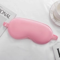 Pink silk satin sleep mask with wide elastic strap for comfortable light blocking - Pink