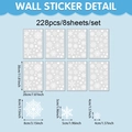 Pack de 228 pegatinas de copos de nieve estáticos para decoración de invierno - Combinación de Copos de Nieve Blanco Puro (UV24Y12597S_T) / 20x30cmx8 Hojas