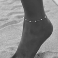 Single Layer Pearl Anklet (Silver)
