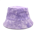 Vista dettagliata dall'alto di un cappello a secchiello tie-dye viola reversibile - M (56-58cm) / Viola