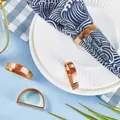 Minimalist D-shaped metal napkin rings in elegant rose gold finish for table decor - Zinc Alloy / Rose Gold D-Shape