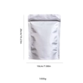 Sacchetto in alluminio argento con chiusura zip per polvere di gesso da 1000g e misure - 1000g