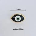Evil eye enamel ring with gold-plated finish, weight 15.0g, width 3.8cm measurement - Ring / 3.8cm Wide / Black