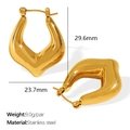 Orecchini a goccia in acciaio inossidabile dorato a forma di V con altezza 29,6 mm - Oro