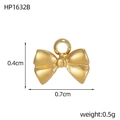 Détail montrant les dimensions 0,4cm x 0,7cm du pendentif bijoux papillon doré élégant - Petit Nœud Doré (HP1632B)