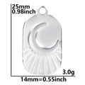 Detailed view of silver crescent moon pendant with dimensions 25mm height and 14mm width - Steel Color (Pendant Only)