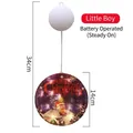 Merry Christmas LED snowman hanging light with skiing boy pattern in battery mode - Little Boy / Warm White