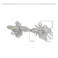 Detail of a 12mm x 14mm silver bee pendant in stainless steel with exact measurements - Silver Bee