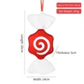 Ornamento natalizio a forma di caramella a spirale rossa e bianca da 32 cm con glitter - Caramella filettata esagonale 32cm