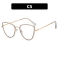 Fashion cat eye metal glasses frame in light grey translucent finish, model C5 - Gray