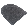 Gorro de punto de piel de conejo de invierno en gris oscuro con borde enrollado cálido - gris oscuro