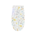 Newborn swaddle wrap with cartoon giraffe and elephant prints in white finish - Tiger Lion Pattern Swaddle