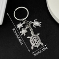 Silver turtle ocean keychain with dimensions 9.3cm length and 3.6cm width charm - Ancient Silver Turtle Series Keychain-ER621