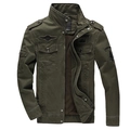 Armeegrüne Cargo-Jacke im Militärstil mit Airborne-Stickerei und Schulterklappen - M / Militärarmeegrün Stil 8331