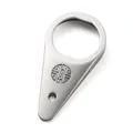 Close-up of teardrop stainless steel bottle opener with engraved traditional pattern - Silver (Character Fu OPP Bag)