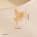 Detalle de colgante de lazo dorado con circonita cúbica, 2,2x1,6 cm para crear bisutería - Decoración de Strass Cuadrado (MYYX00684) / Dorado Estilo 1