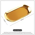 Large oval gold stainless steel jewelry tray with mirrored finish 230mm x 94mm - Large / Gold