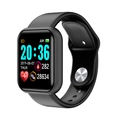 Y68 schwarzes Smart Armband mit Farbbildschirm und Herzfrequenz Überwachung Uhr - Schwarz
