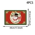 Detailweergave afmetingen van 44x29,5cm kerst placemats met sneeuwman, set van 4 - Set van 4