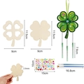 DIY four-leaf clover wooden wind chime kit with brushes, stickers and metal tubes - 10Pcs Clover Theme Kit