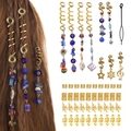 Set de 49 piezas de joyería para rastas con colgantes de piedra natural y herramientas - Juego de 50 piezas