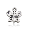Silver butterfly alloy pendant with detailed textured surface and top hanging loop - 10356-11x11mm-0.6g Antique Silver Butterfly