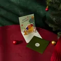 Biglietto di Natale 3D pop-up con busta verde e design con slitta festiva - Stile C-Musica di Natale (Slitta di Babbo Natale)