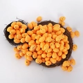 Ostereier-Set aus Schaumstoff in Orange mit Sprenkeln und zwei braunen Vogelnestern - Groß / Orange