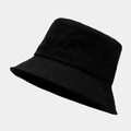 Cappello bucket classico nero in twill di cotone con dettagli di cuciture rinforzate - M (56-58cm) / Nero