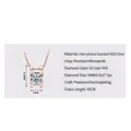 S925 sterling silver 0.5ct blue moissanite necklace in rose gold finish with dimensions - Bull Head Rose Gold