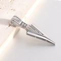 Detail shot of silver arrow pendant in 304 stainless steel on natural stone background - Pendant Only (No Chain) / Steel