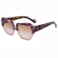 Gafas de sol retro cuadradas de gran tamaño con montura de carey rosa y lentes degradadas - Montura Carey Rosa Lente Té Rosa