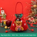 Christmas burlap gift bag with 3D reindeer plush doll and drawstring closure for kids - Light-up Golden Thread Reindeer Bag