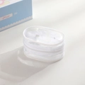Close-up of oval transparent PVC storage bag with white zipper for doll display - White (Without Hook)