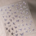 Self-adhesive 3D aurora purple butterfly nail art stickers with embossed holographic finish - Aurora Butterfly Style (M-455)