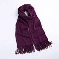 Écharpe violette unie avec pompons élégants en tissu doux et chaud façon cachemire - 70*200cm / Violet foncé