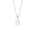 Silver square pendant necklace with Love Each Other More engraving and ball chain - LOVE EACH OTHER MORE / Silver
