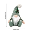 Sage green knitted Christmas gnome plush doll with diamond pattern hat and holly decoration - Green Knit Rudolph Boy