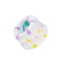 Polsino lavabile in peluche bianca a pois colorati per la detersione del viso - Polsino con Motivo a Fiori Gialli