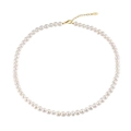 Elegante Halskette aus S925 Silber mit natürlichen Süßwasserperlen und goldenem Verschluss - 14K Gold