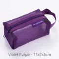 Portamonete quadrato in rete di nylon viola con cerniera, dimensioni 11x7x5cm - 11x7x5cm / Viola Campanula