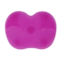 Purple silicone makeup brush cleaning mat with suction cup and varied textures - Small / Rose Purple
