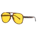 Lunettes de soleil pilote rétro avec verres jaunes et monture écaille de style classique - Monture Écaille Verres Oranges