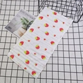 6-layer cotton gauze baby face towel with red strawberry print and seersucker texture - 25*25cm / Pattern 17