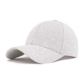 Light gray baseball cap with white splatter paint pattern in a classic 6-panel design - Adjustable / White
